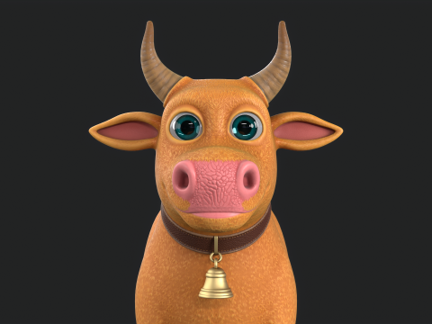 Cartoon Cow V02 Modello 3D