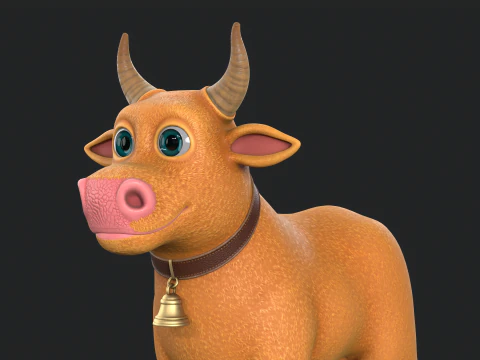 Cartoon Cow V02 3D Model