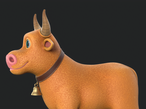 Cartoon Cow V02 Modello 3D