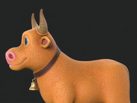 Cartoon Cow V02 3D Model