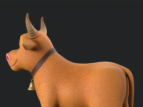 Cartoon Cow V02 3D Model