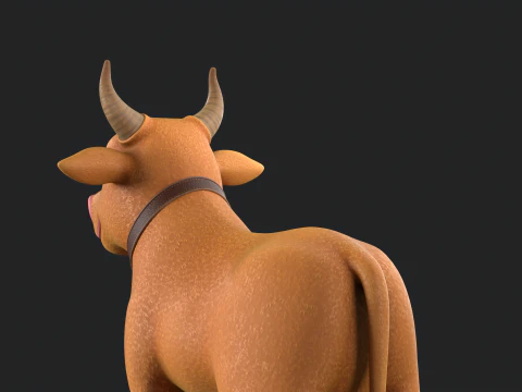 Cartoon Cow V02 3D Model