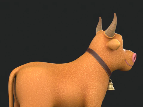 Cartoon Cow V02 3D Model