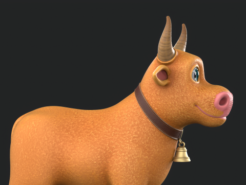 Cartoon Cow V02 Modello 3D
