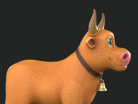 Cartoon Cow V02 3D Model