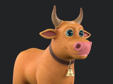 Cartoon Cow V02 Modello 3D
