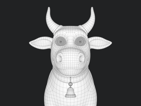 Cartoon Cow V02 Modello 3D