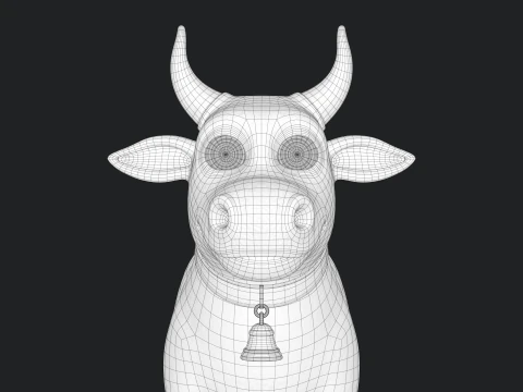 Cartoon Cow V02 3D Model