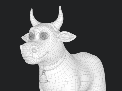 Cartoon Cow V02 Modello 3D