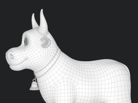 Cartoon Cow V02 3D Model