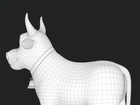 Cartoon Cow V02 3D Model