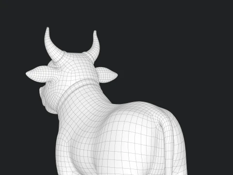 Cartoon Cow V02 3D Model