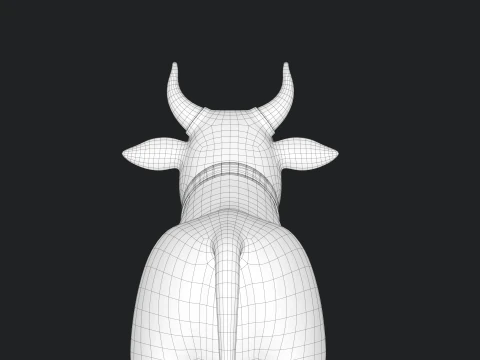 Cartoon Cow V02 3D Model