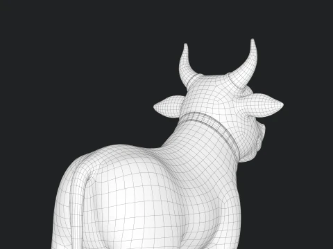 Cartoon Cow V02 3D Model