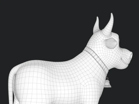 Cartoon Cow V02 3D Model