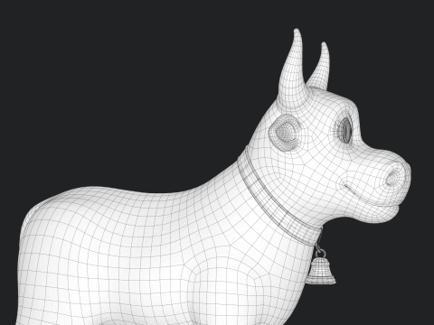 Cartoon Cow V02 Modello 3D
