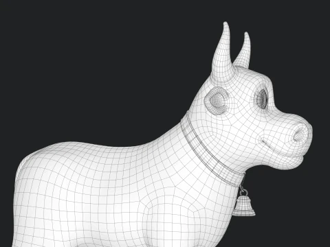 Cartoon Cow V02 3D Model