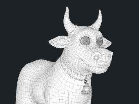 Cartoon Cow V02 Modello 3D