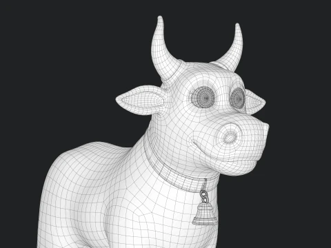 Cartoon Cow V02 3D Model