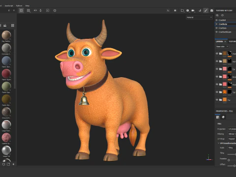 Cartoon Cow V02 3D Model