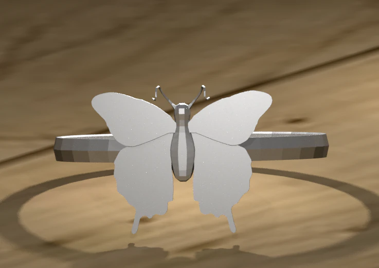 butterfly ring 3D Print Model .c4d .max .obj .3ds .fbx .stl .blend 