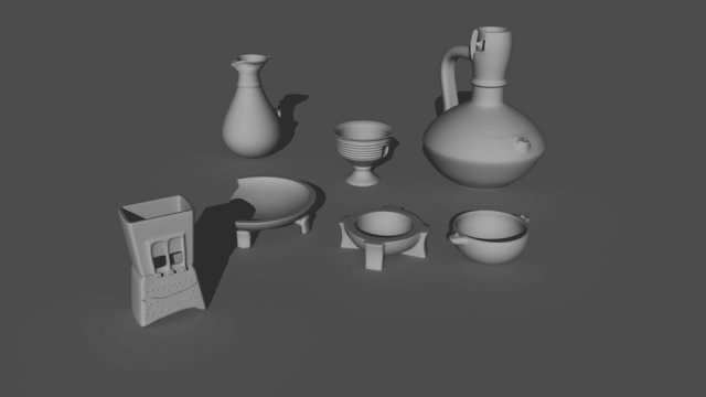 Antique Tableware Modelo de impresión 3D .c4d .max .obj .3ds .fbx .stl .blend 
