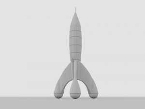 Tintin rocket from the comics target the moon and moon landing Modelo de impresión 3D