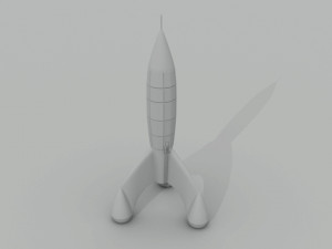 Tintin rocket from the comics target the moon and moon landing 3D-printmodel