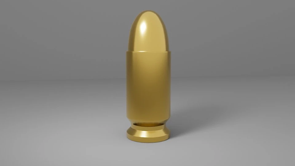 3D 9mm printable bullet 3D Print Model .c4d .max .obj .3ds .fbx .stl .blend 