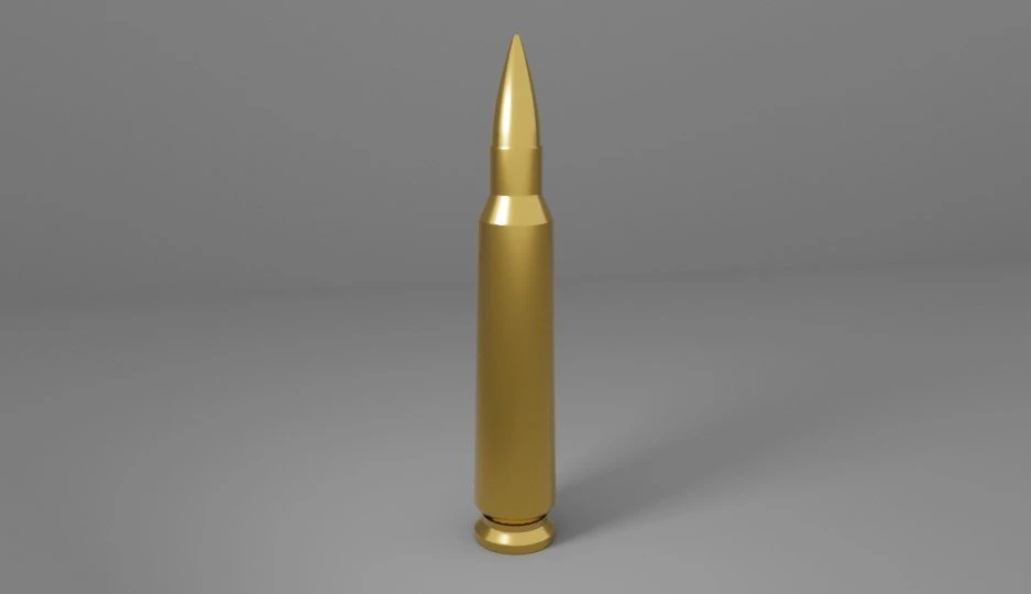 3D AK-47 3D printable bullet 3D Print Model .c4d .max .obj .3ds .fbx .stl .blend