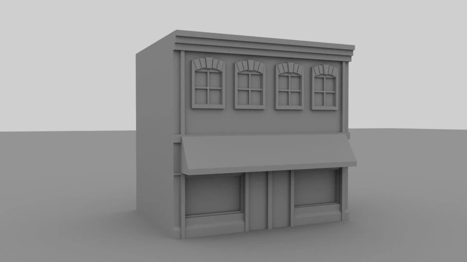 3D Standar building Shop 3D Print Model .c4d .max .obj .3ds .fbx .stl .blend 