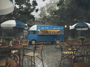 set street cafe 3Dモデル