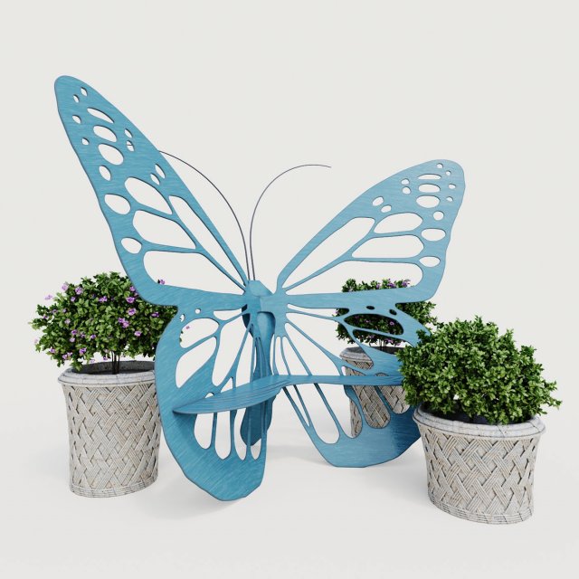 butterfly bench Modello 3D .c4d .max .obj .3ds .fbx .stl .blend 