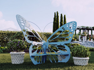 butterfly bench Modello 3D
