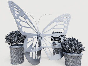 butterfly bench Modello 3D