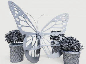 butterfly bench 3D Model