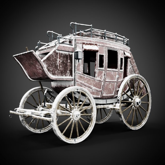 stagecoach 3D Модель .c4d .max .obj .3ds .fbx .stl .blend 