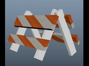 city blockade low-poly Model 3D