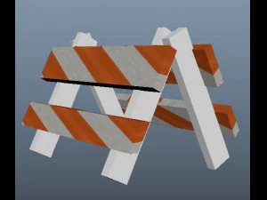 city blockade low-poly 3D Model