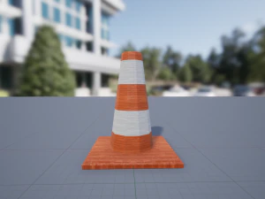 stożek drogowy, niski poli Model 3D