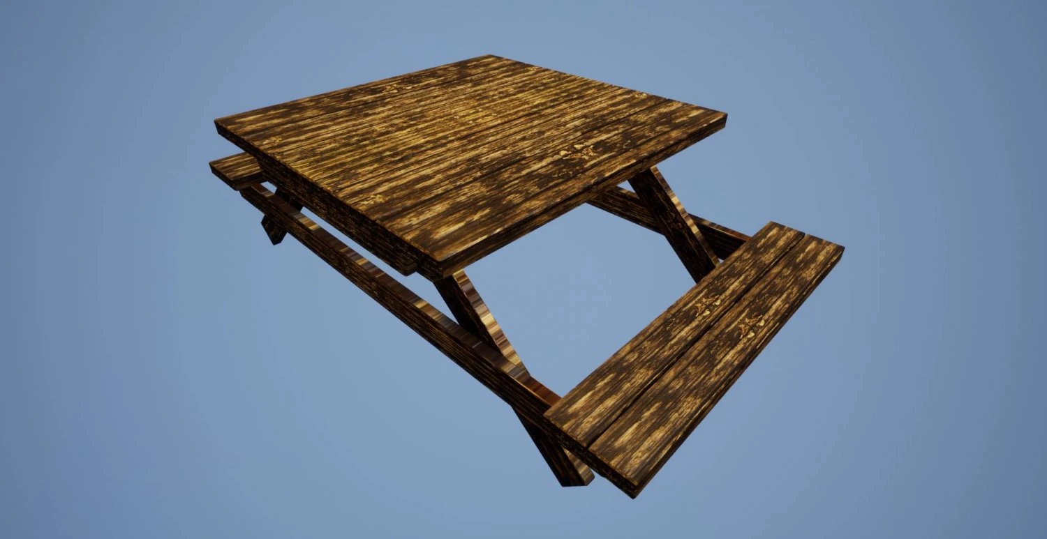 low poly wooden bench 3D Model .c4d .max .obj .3ds .fbx .stl .blend 