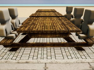 low poly wooden bench Modelo 3D