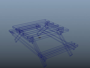 low poly wooden bench Modelo 3D