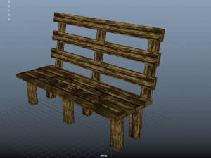 bench low poly Modelo 3D