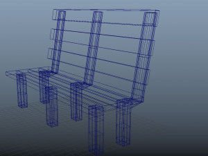 bench low poly 3D Model