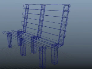 bench low poly 3D Model