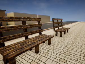 bench low poly 3D Model