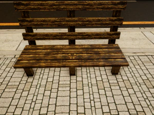 bench low poly 3D Model