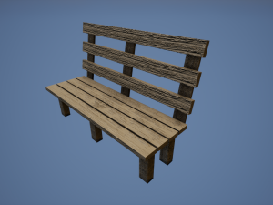 bench low poly 3D Model