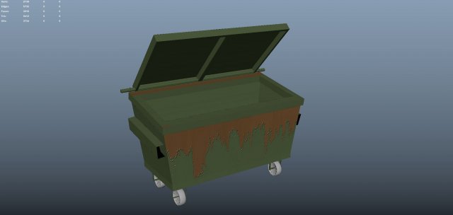dumpster low poly Modello 3D .c4d .max .obj .3ds .fbx .stl .blend 